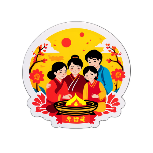 春季团圆贴纸