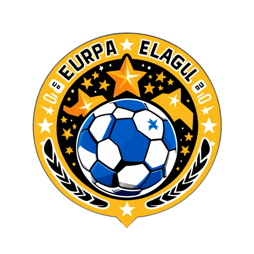 Europa League Logo med Stjerner og Fotballer