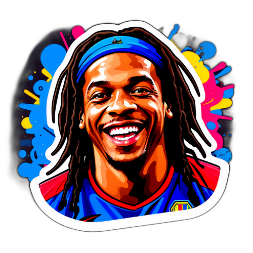 Ronaldinhos Berømte Smil med Graffiti Bakgrunn