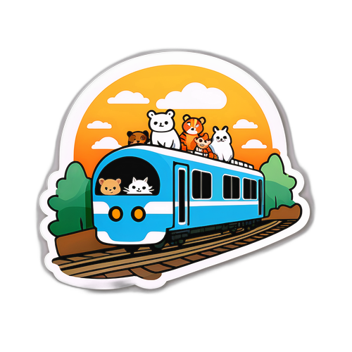 かわいいデフォルメ列車ステッカー