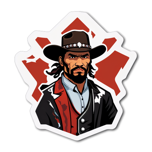 Stiker Tema Wild West dengan Petarung UFC sebagai Karakter Koboi