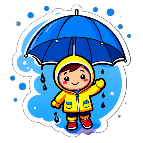 雨天卡通角色貼紙