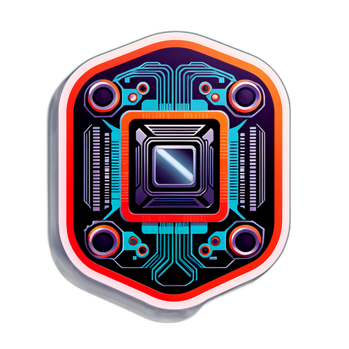 AMD 혁신을 강조하는 기술 일러스트 스티커