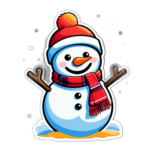 Konstnärlig skildring av en snögubbe