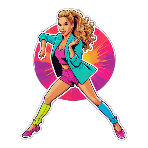 Ilustrace Elizabeth Berkley v taneční pozici