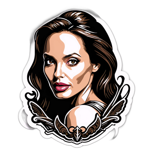 Stylizovaná nálepka Angeliny Jolie