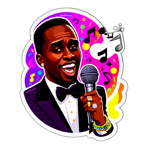 Sticker ya Diddy na Microphone