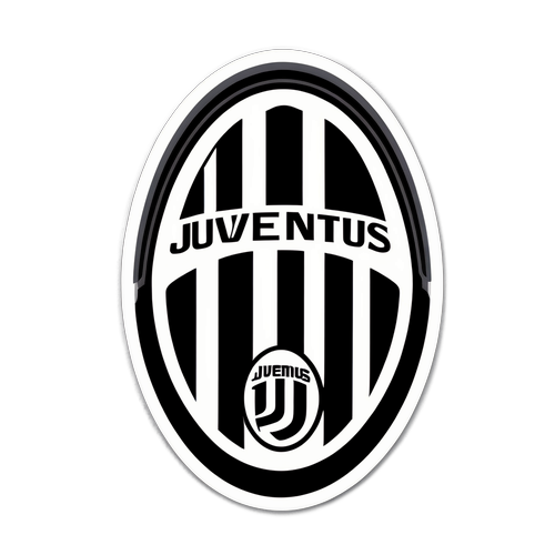 Juventus embléma az Allianz Stadion lenyűgöző hátterében