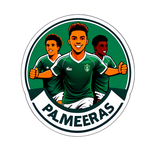 Adesivo Palmeiras Sub 20 Celebrando Vitória