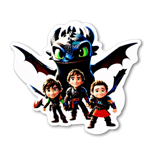 Unleash Your Imagination: Epic Live-Action Sticker of 'How to Train Your Dragon' Characters Awaits!