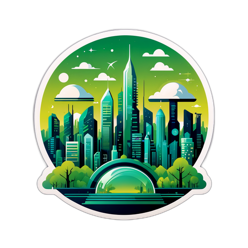 未来城市风景贴纸