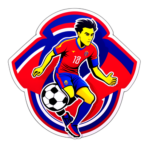 Μοντέρνο αυτοκόλλητο FCSB με ποδοσφαιριστή