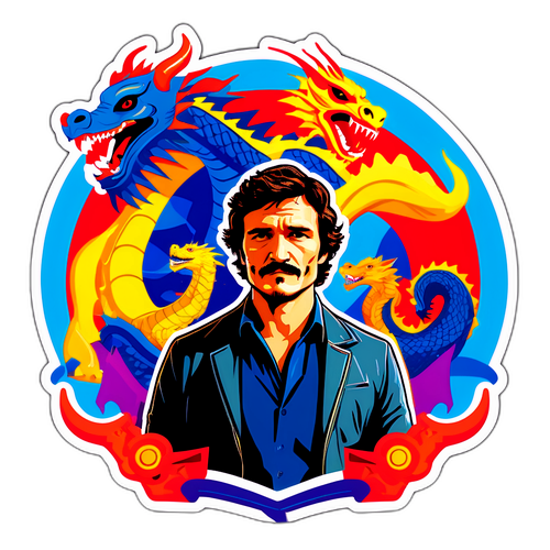 Pedro Pascal sankarillisessa asennossa