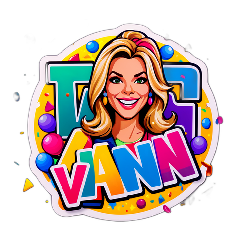 Colorful Game Show Sticker Featuring Vanna White