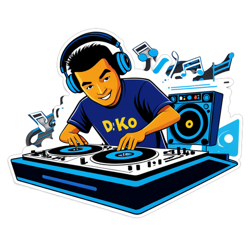 Retro na Sticker ng DJ Koo