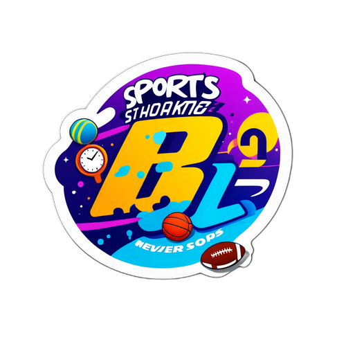 Hình ảnh thể thao sống động với văn bản 'Thể thao 24h - Thời gian không bao giờ dừng lại'