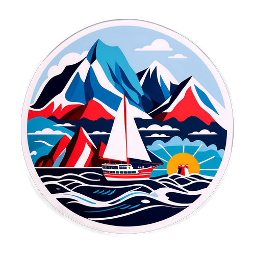 Kreativ komposisjon av maritime temaer i Norge