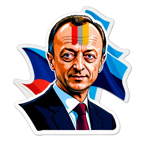 AfD Partij Sticker met Friedrich Merz