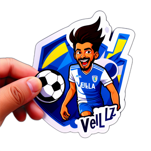 Adesivo Artístico de Vélez Sarsfield com a Bola em Destaque e Multidão Empolgada
