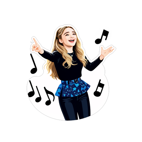 A Cheerful Sabrina Carpenter Performing