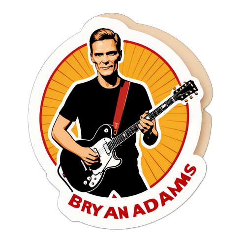 Vintage koncert sticker med Bryan Adams