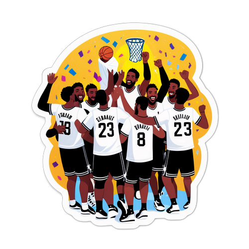Sticker de celebración del equipo Nets