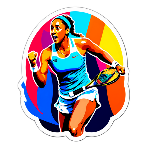 Sticker de Madison Keys en un momento destacado de su carrera