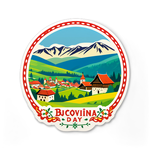 Autocolant cu peisaj din Bucovina - Ziua Bucovinei