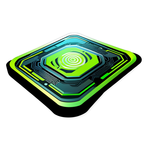Jövőbeli NVIDIA chip, techno mintázattal, 3D effektussal