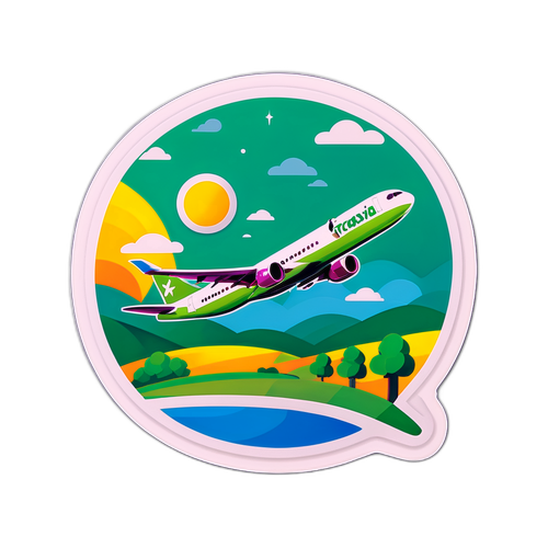 Avion Transavia dans un paysage ensoleillé