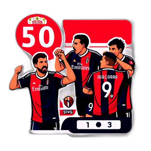 סטיקר של משחק כדורגל בין AC מילאן וגנואה