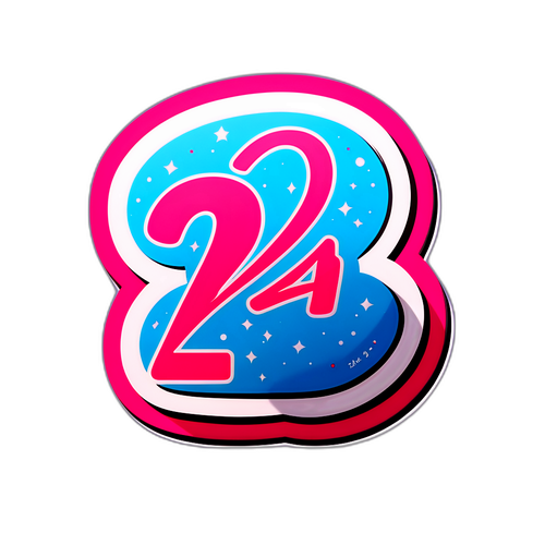 Nhãn dán vui nhộn với số '24'