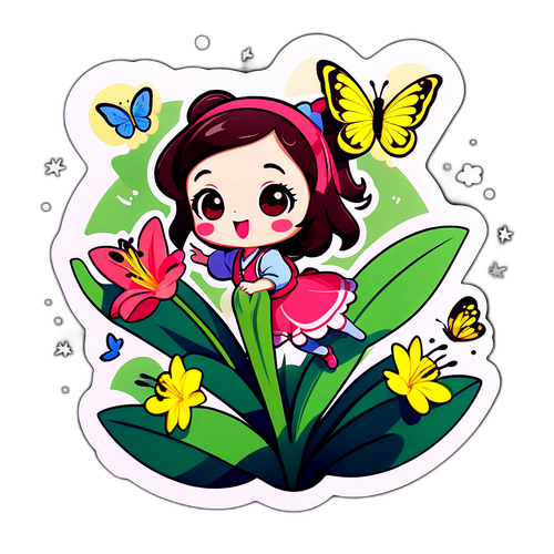 Грайлива сцена з лілією в аніме стилізації