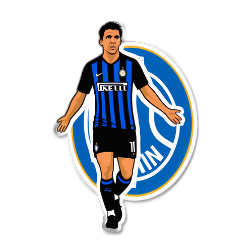 Nhãn dán cho đội bóng Inter Milan với ngôi sao đá phạt nổi tiếng