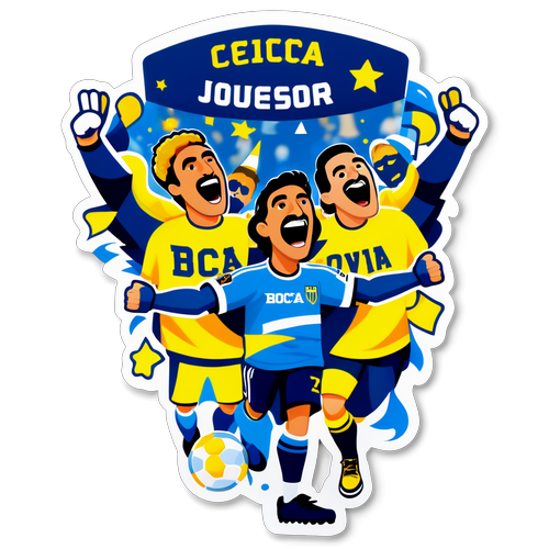 Ilustración colorida de la pasión de los hinchas de Boca Juniors