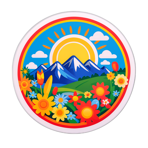 自然風景貼紙設計