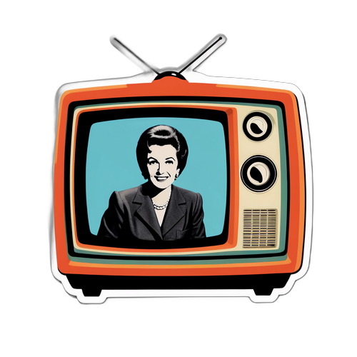 Retro Televisie Sticker van Sonja Barend