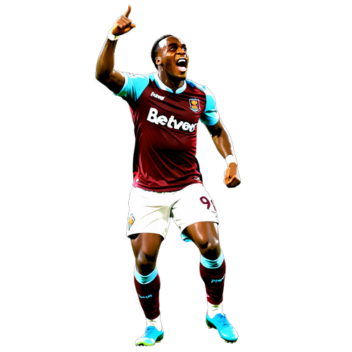 Sticker ya Michail Antonio akisherehekea goli na 'Go Hammers!'