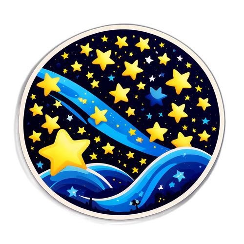 A sticker criativa com 13 estrelas brilhantes