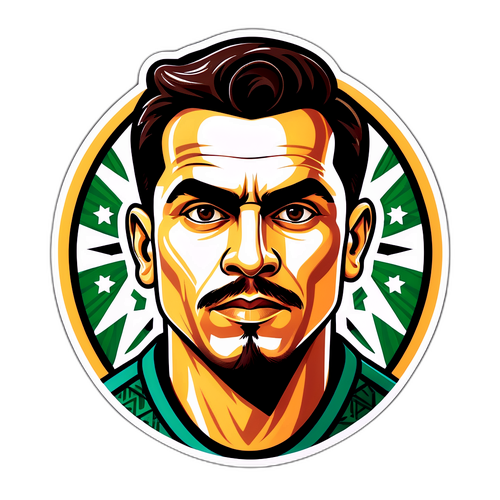 Portrait de Vitor Roque avec éléments de football