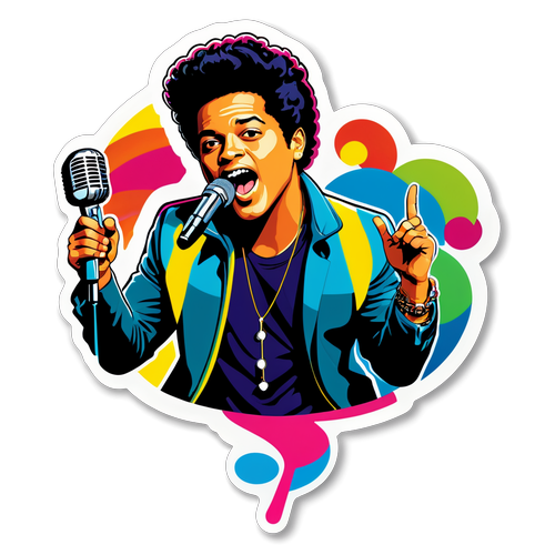 Bruno Mars Unleashes Retro Vibes: The Must-Have Sticker for Every Music Lover!