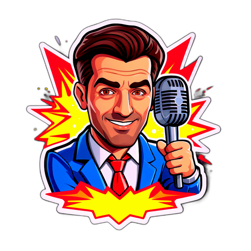 דיוקן מעוצב של גיא פלג כקונפטטור ספורטיבי על