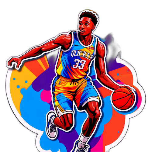 Adesivo Immanuel Quickley em estilo pop-art