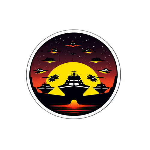 Flota Cieni w Nocnej Atmosferze Science Fiction