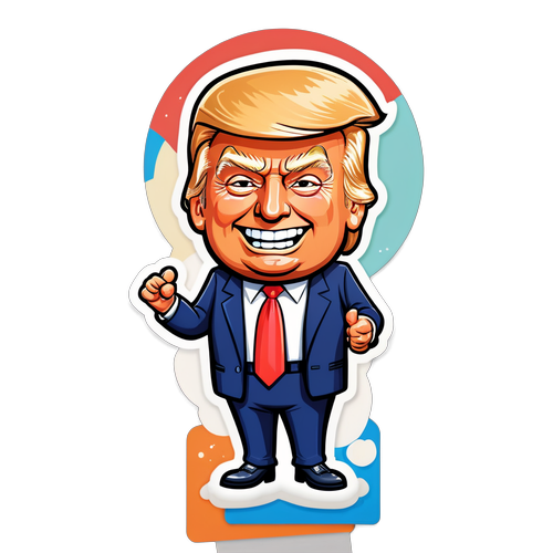 Наклейка з мультяшним зображенням Дональда Трампа