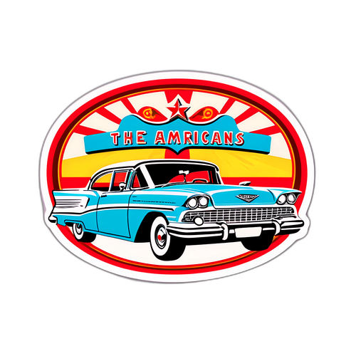 מדבקה רטרו של 'האמריקאים'