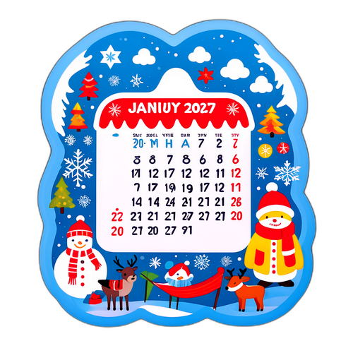 जनवरी कैलेंडर डिजाइन
