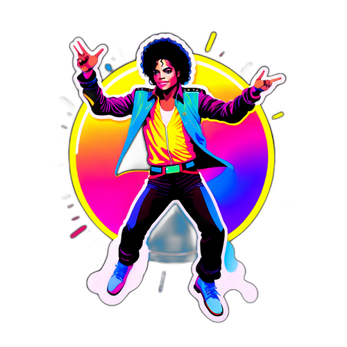 Michael Jackson Danse Bevægelse Klistermærke