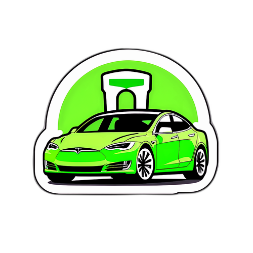特斯拉綠色能源充電站貼紙