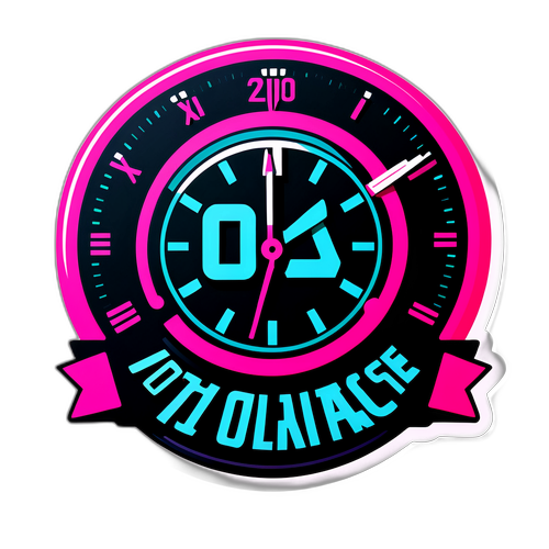 Futuristische Uhr zum Zeitwechsel 2025